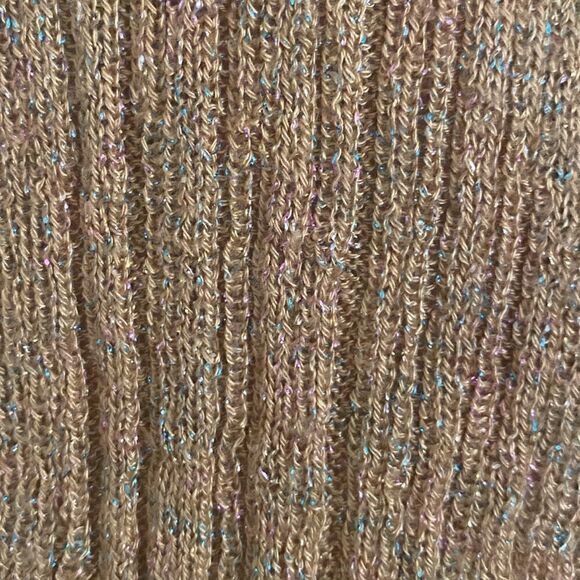 Like New Zara Cable Knit Shimmering Golden Mustard Dolman Sleeve Sweater - Picture 7 of 8